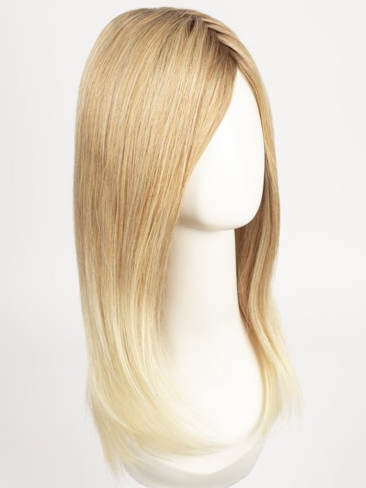 27T613S8 | Medium Natural Red-Gold Blonde and Pale Natural Gold Blonde Blend and Tipped, Shaded with Medium Brown