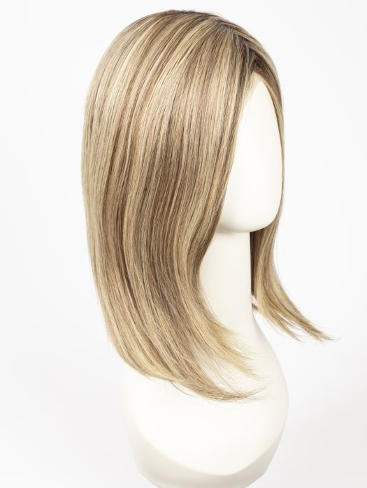 24BT18S8 SHADED MOCHA | Medium Natural Ash Blonde and Light Natural Gold Blonde Blend with Light Natural Gold Blonde tips, Shaded with Medium Brown