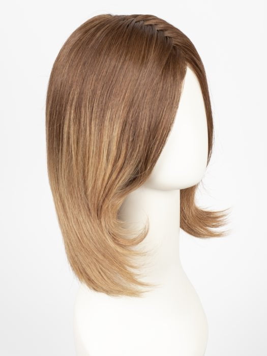 B8-27/30RO | Medium Natural Brown Roots to Midlengths, Medium Red-Gold Blonde Midlengths to Ends