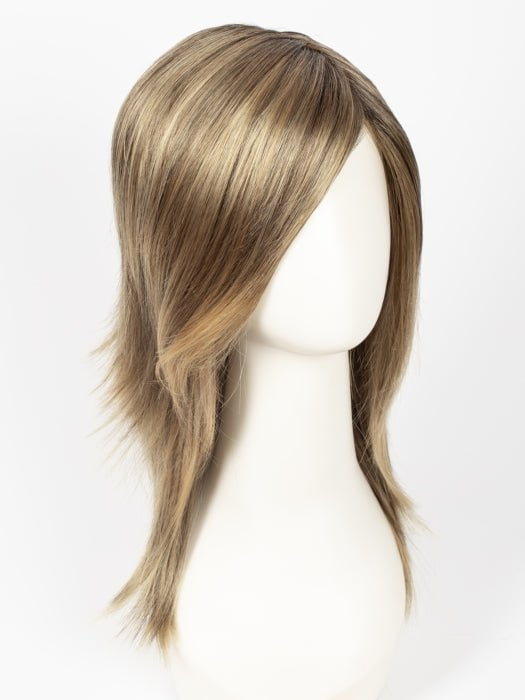 24BT18S8 | Medium Natural Ash and Light Natural Gold Blonde Blend, Shaded with Medium Brown