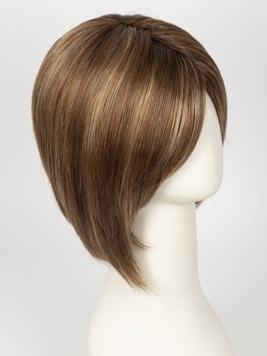 MAPLE-SUGAR-R | Light-Medium Brown Base with Warm Medium Blonde Highlights and Dark Brown Roots