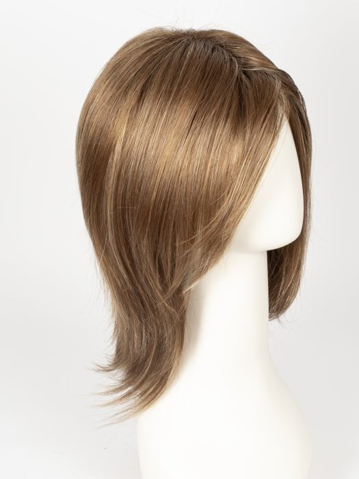 MAPLE-SUGAR-R | Light-Medium Brown Base with Warm Medium Blonde Highlights and Dark Brown Roots