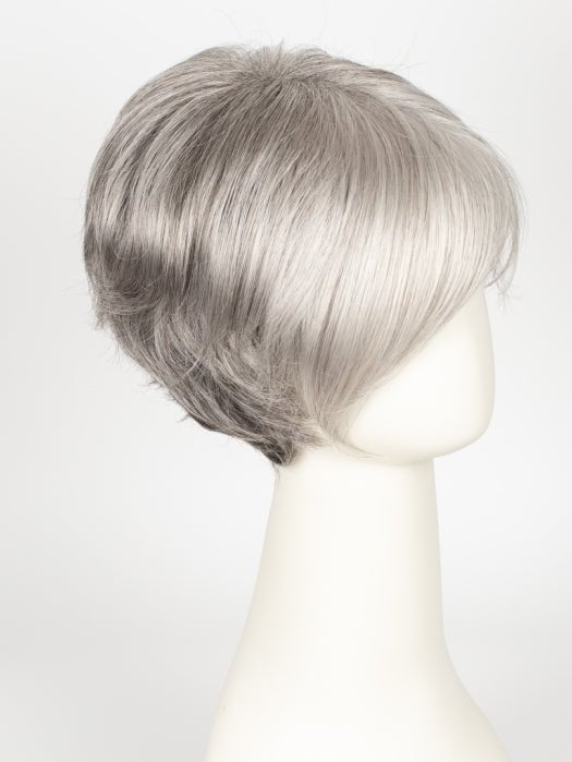 SILVER-STONE | Silver Medium Brown blend that transitions to more Silver then Medium Brown then to Silver Bangs