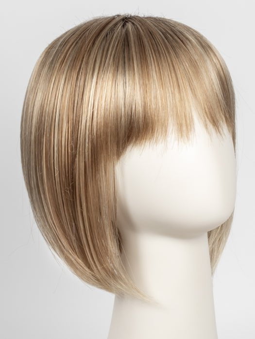 CREAMY-TOFFEE-R | Light Platinum Blonde and Light Honey Blonde evenly blended with dark roots