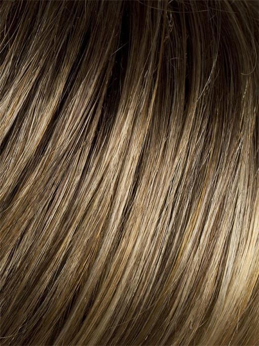 Bernstein-Rooted | Light Brown Base with Subtle Light Honey Blonde and Light Butterscotch Blonde Highlights and Dark Roots