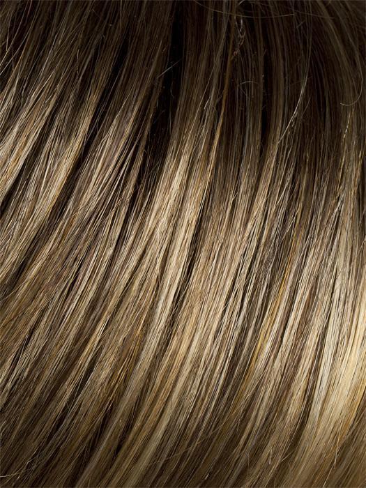 BERNSTEIN-ROOTED | Light Brown base with subtle Light Honey Blonde and Light Butterscotch Blonde highlights and Dark Roots