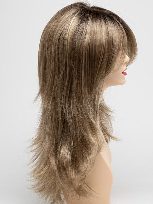 SAHARA BLONDE | Softer Dark Blonde with Light Golden Blonde, and features Chestnut Roots