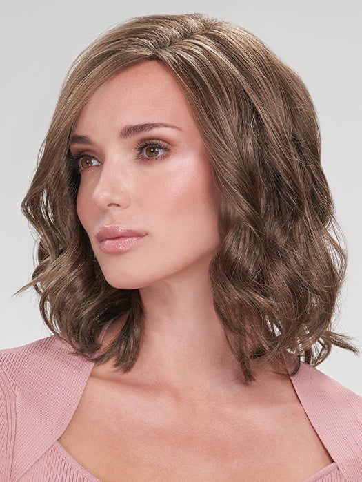 CAELEN by Jon Renau in 8RH14 HOT COCOA | Medium Brown with 33% Medium Ash Blonde Highlights