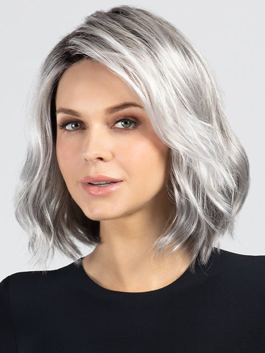 CHARLOTTE by Envy in STERLING SHADOW | Medium Salt-and-Pepper Grey with Darker Brown Roots