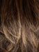 CHOCOLATE-TWIST-R | Dark Brown Root color blended with Cappucino as the base, Coppery Blond Highlights and tipped ends.