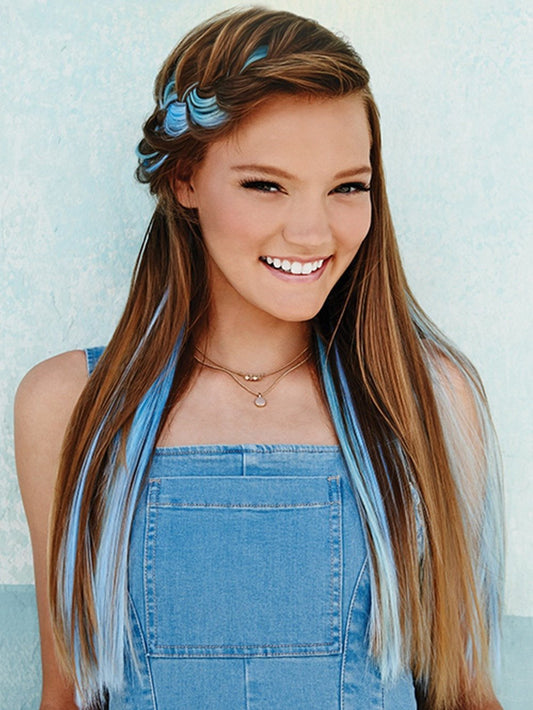 COLOR STRIP EXTENSION by POP by hairdo in Blue Frosting & Royal Blue