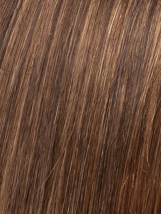 Color Hot-Mocca-Rooted = Medium Brown, Light Brown, and Light Auburn blend with Dark Roots