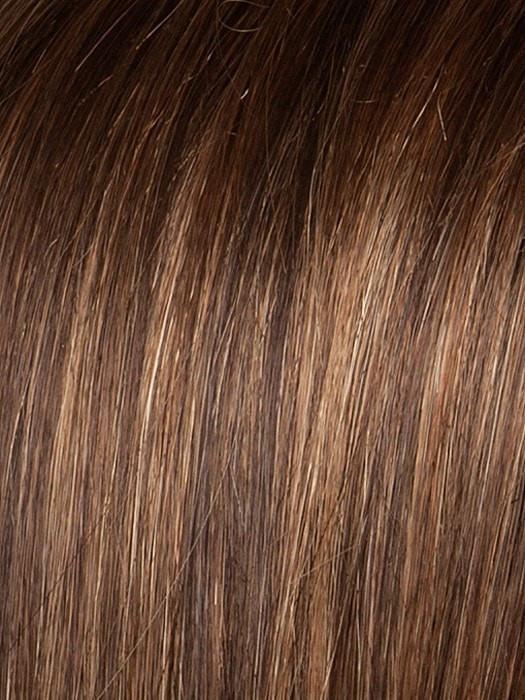 HOT-MOCCA-ROOTED | Warm Medium Brown, Light Auburn, and Dark Auburn Blend