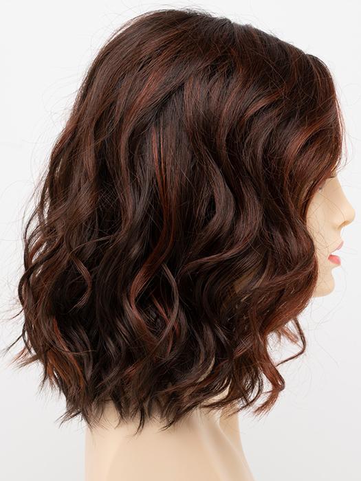 CHOCOLATE-CHERRY | Dark Brown roots with overall Medium Brown base with Deep Red highlights