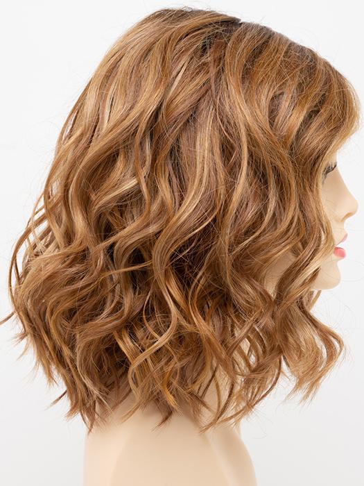 GOLDEN-NUTMEG | Medium Brown roots with overall Warm Cinnamon base and Golden Blonde highlights