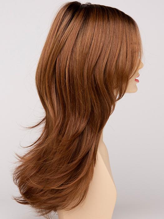 CREAMED-COFFEE | Medium Brown roots and base with Cinnamon and Golden Blonde highlights