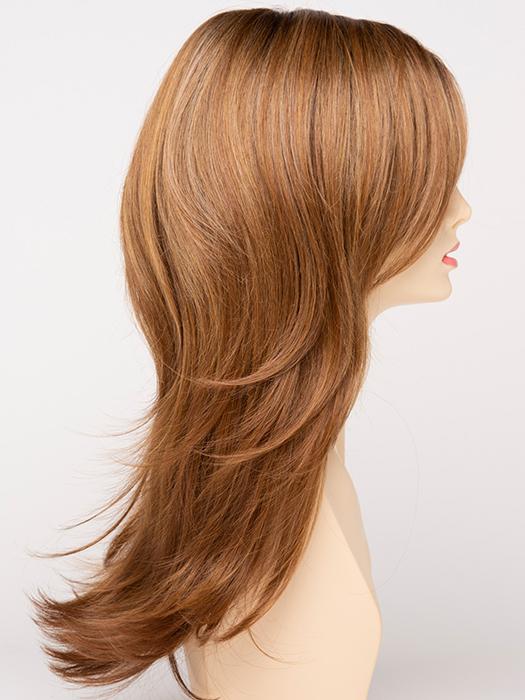 GOLDEN-NUTMEG | Medium Brown roots with overall Warm Cinnamon base and Golden Blonde highlights