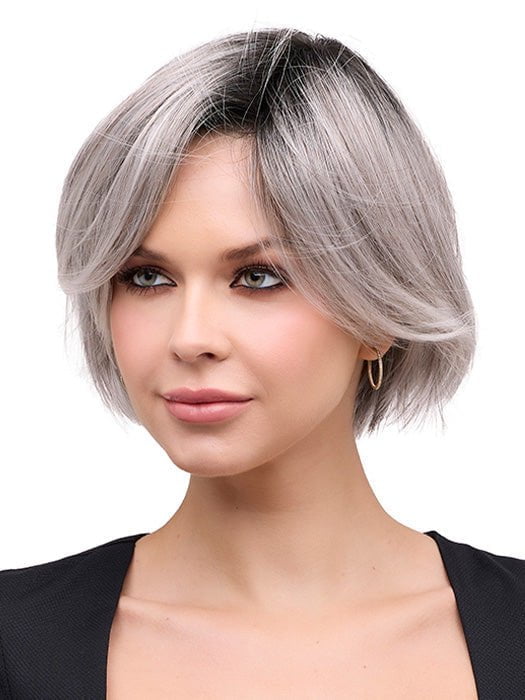 EVE by Envy in STERLING SHADOW | Medium Salt-and-Pepper Grey with Darker Brown Roots