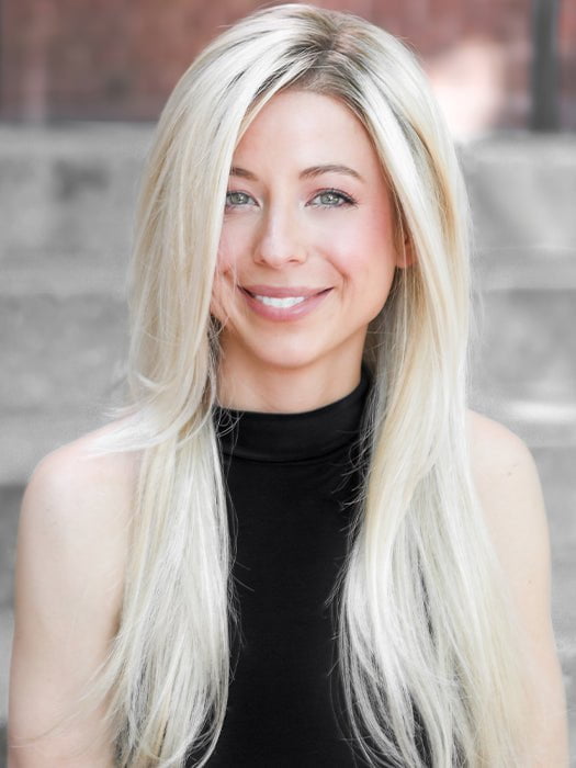 Zara by Jon Renau in color FS17/101S18 PALM SPRINGS BLONDE | Lt Ash Blonde w/ Pure White Natural Violet, Shaded with Dark Natural Ash Blonde | Exclusive photo