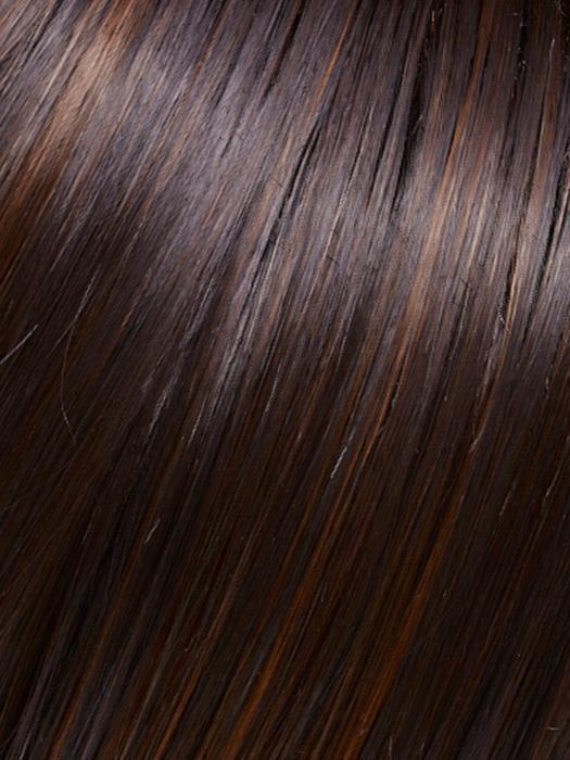 FS4/33/30A MIDNIGHT COCOA | Dark Brown, Medium Red, Medium Natural Red Blonde/Brown Blend with Medium Natural Red Blonde/Brown Blend Bold Highlights