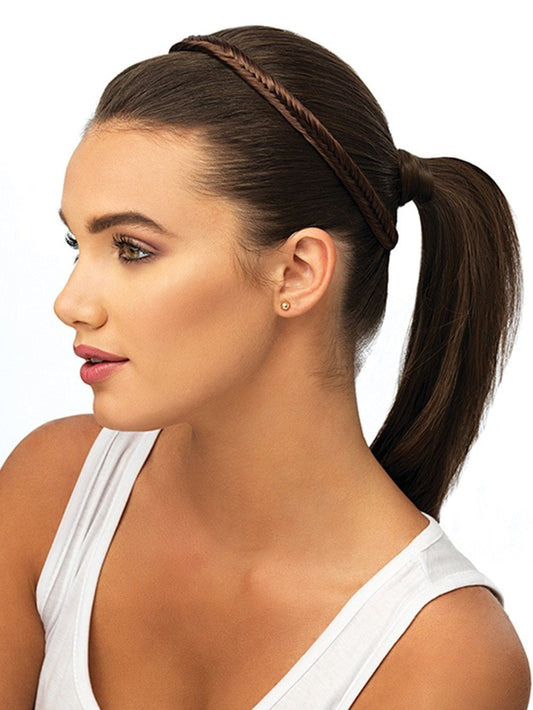 FISHTAIL BRAID HEADBAND by POP by hairdo in R10 CHESTNUT | Rich Medium Brown with subtle Golden Brown Highlights Throughout