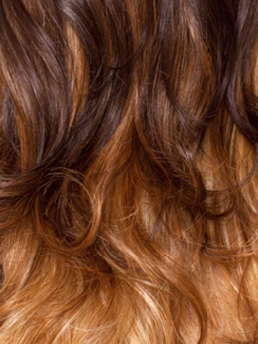 GM432 | Gradual Mix OMBRE color. Reddish Brown Top, Golden Auburn Middle, Golden Platinum Blonde Bottom