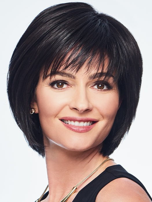 A short, smart chin-length bob