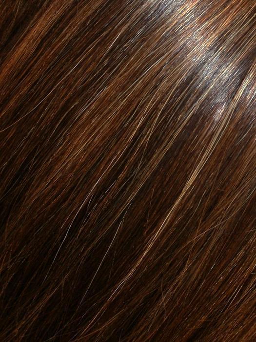 FS4/33/30A MIDNIGHT COCOA | Dark Brown, Medium Red, Medium Natural Red Blonde/Brown Blend with Medium Natural Red Blonde/Brown Blend Bold Highlights