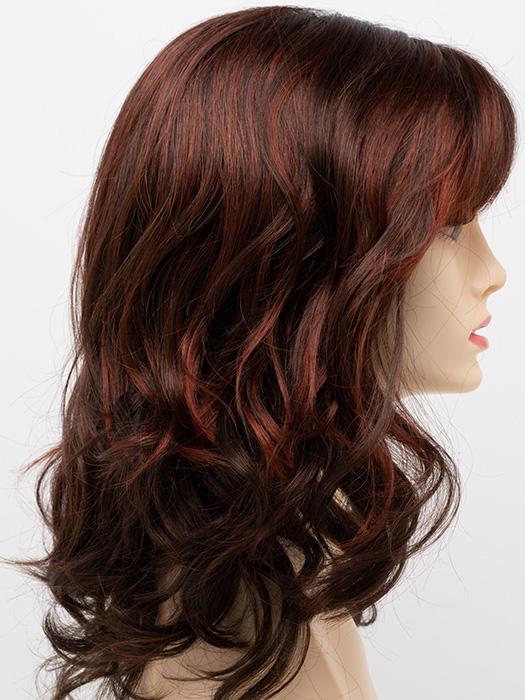 CHOCOLATE-CHERRY | Dark Brown roots with overall Medium Brown base with Deep Red highlights