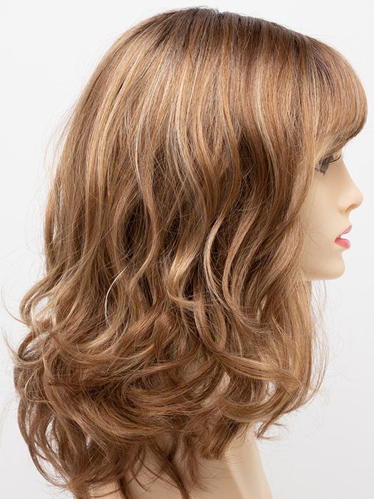 GOLDEN-NUTMEG | Medium Brown roots with overall Warm Cinnamon base and Golden Blonde highlights