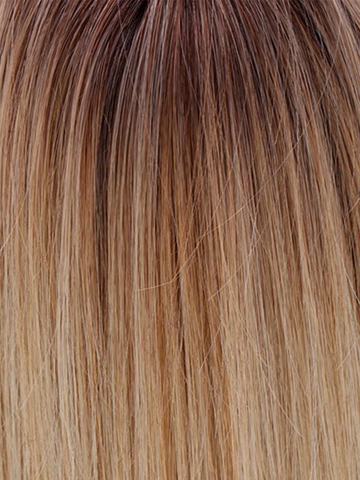 HONEY WITH CHAI LATTE | Light Golden Brown with Pale Golden Blonde & Meidum Golden Blonde Highlights on Top, Medium Brown Roots