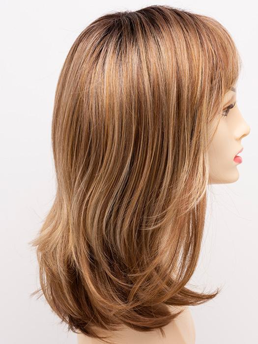 GOLDEN-NUTMEG | Medium Brown roots with overall Warm Cinnamon base and Golden Blonde highlights