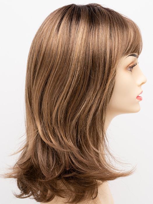 TOASTED-SESAME | Medium Brown roots with overall Warm Cinnamon base and Wheat Blonde highlights