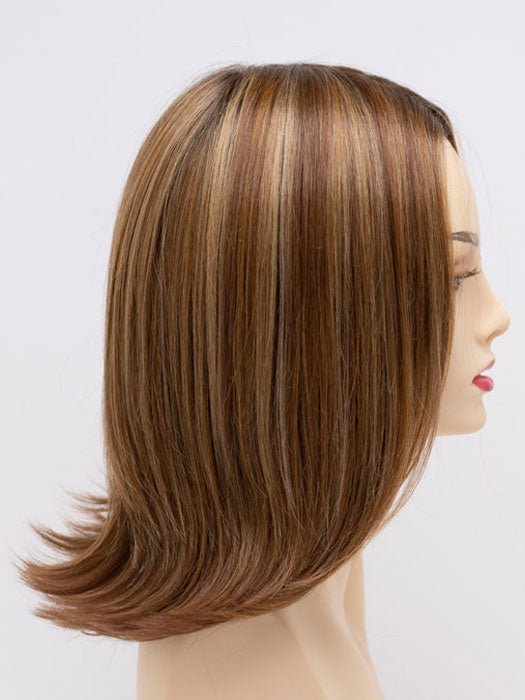 GOLDEN NUTMEG | Medium Brown roots with overall Warm Cinnamon base and Golden Blonde highlights