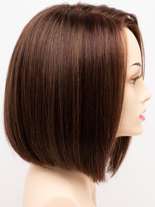 CHOCOLATE-CHERRY | Dark Brown roots with overall Medium Brown base with Deep Red highlights