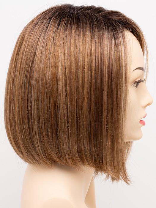 GOLDEN-NUTMEG | Medium Brown roots with overall Warm Cinnamon base and Golden Blonde highlights