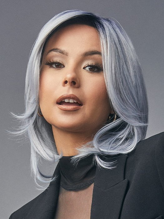 LUXE SLEEK by Rene of Paris in FROZEN-SAPPHIRE | Icy Blue Base with Indigo Black Roots