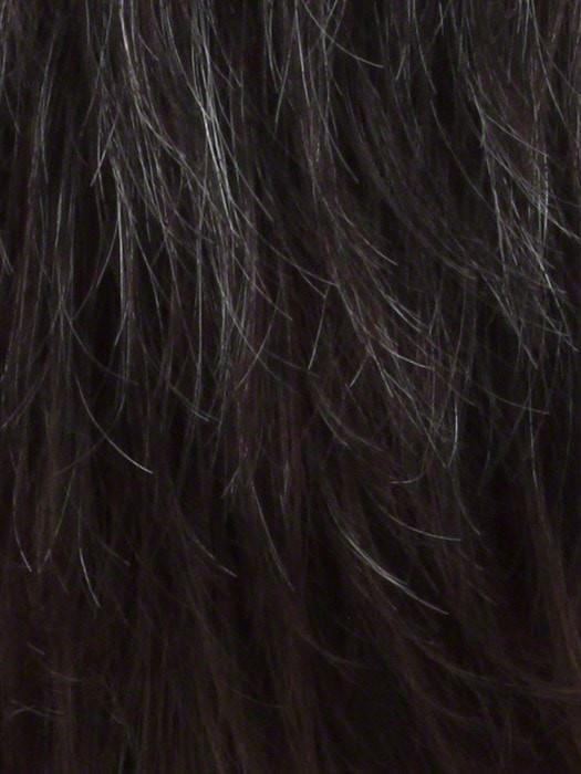 MIDNITE-PEARL | Dark Brown base with Dark Brown and Silver blend with Silver bangs 