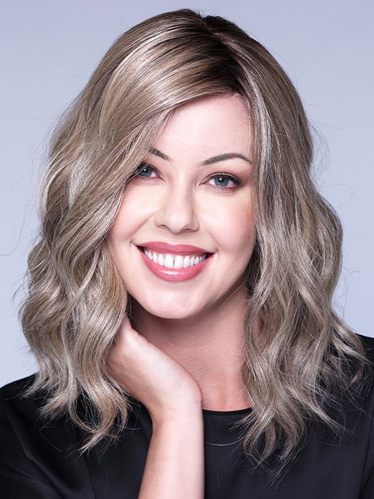 MIU by BelleTress in SHAKEN OATMILK BLONDE R | A Medium and Light Brown Base with Cool and Neutral Blonde, and Light Blonde Highlights with a Medium Brown Root