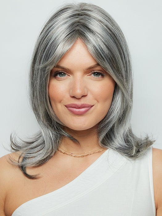 MARION by Rene of Paris in SALT & PEPPER | 50/50 Blend of Pale Steel Grey and Deep Dark Charcoal Grey