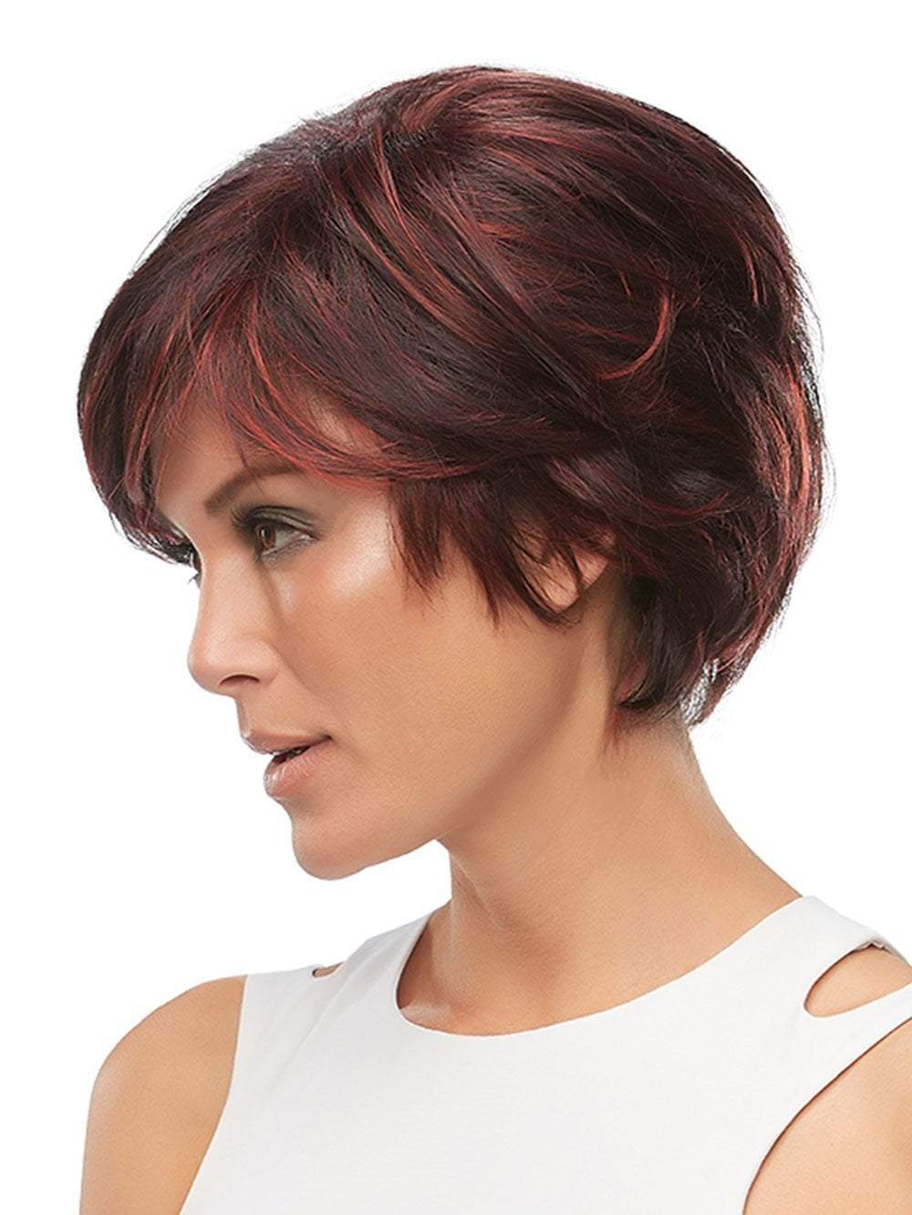 At last, the perfect mashup of pixie shortness and long front layers! The SmartLace front, monotop, and 100-percent hand tied cap look and feel supremely natural