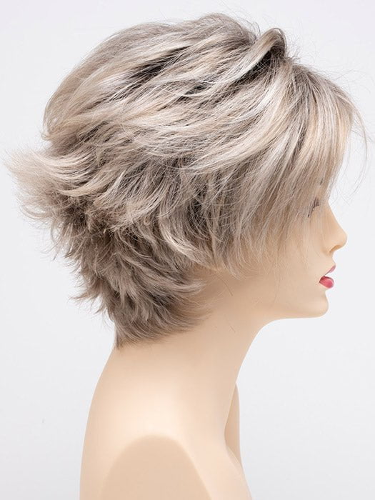 SILKY-BEIGE | Light Platinum Blonde with Dark Brown Roots 