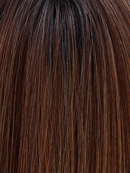 MOCHA WITH CREAM | Light Ash Brown with Caramel Brown and Medium Honey Blonde, Dark Brown Roots