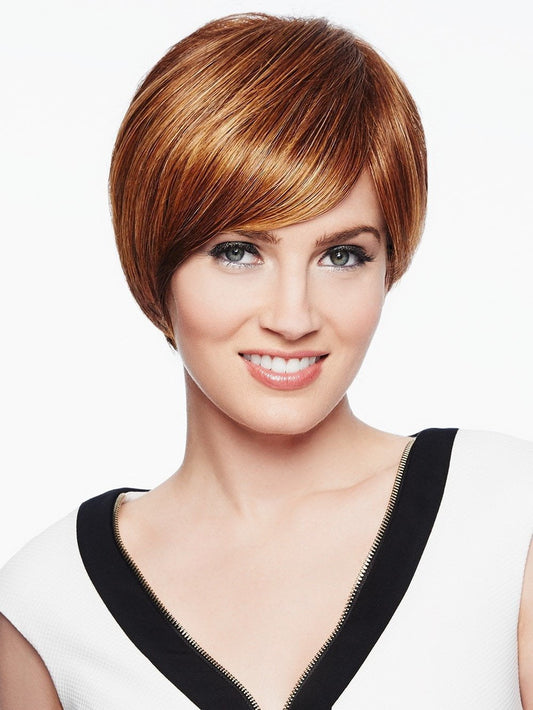 MODERN LOVE Wig by Raquel Welch in R3025S+ GLAZED CINNAMON | Medium Auburn with Ginger Blonde Highlights on Top