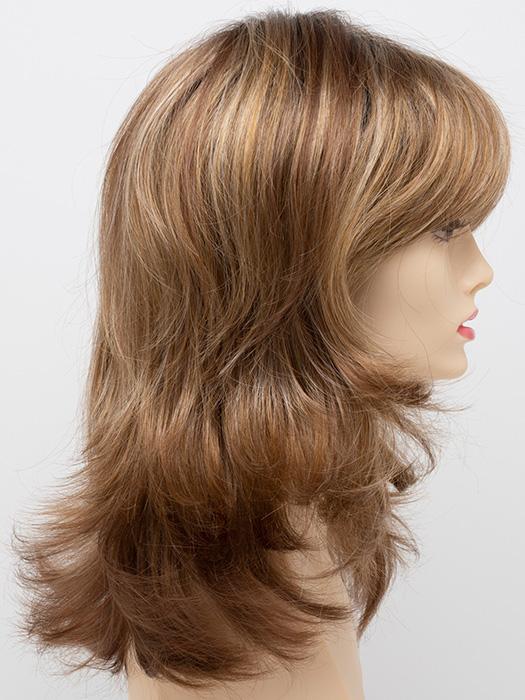 GOLDEN NUTMEG | Medium Brown roots with overall Warm Cinnamon base and Golden Blonde highlights