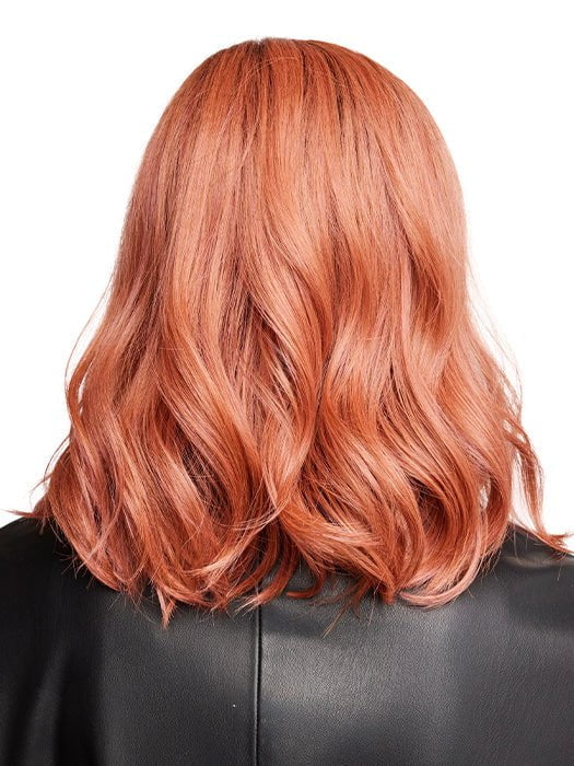 DUSTY-ROSE | Medium Coral Red Base with Dark Brown Roots