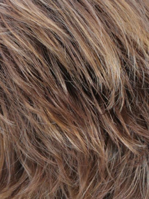 R30/28/26RT4 | Medium Auburn, Light Auburn, Golden Blonde Blend With Dark Brown Roots