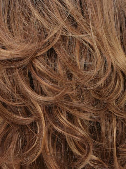 R30/28/26RT4 | Medium Auburn, Light Auburn, Golden Blonde Blend With Dark Brown Roots