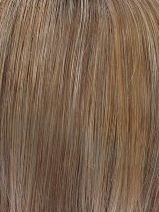 RH12/26RT4 | Light Brown with Chunky Golden Blonde Highlights and Dark Brown Roots