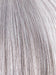 SILVER-STONE | Silver Medium Brown blend that transitions to more Silver then Medium Brown then to Silver Bangs